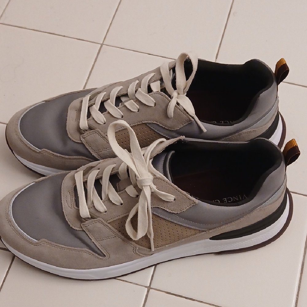 Vince Camuto Gray and Tan Men's Sneakers